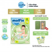 Tã/bỉm dán Molfix Thiên nhiên Super Jumbo XL (12kg - 17kg) - Gói 62+8 miếng
