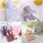 Túi chườm nóng lạnh bụng kinh đa năng 350ml - 500-900-1000ml có lớp vải nhung bên ngoài