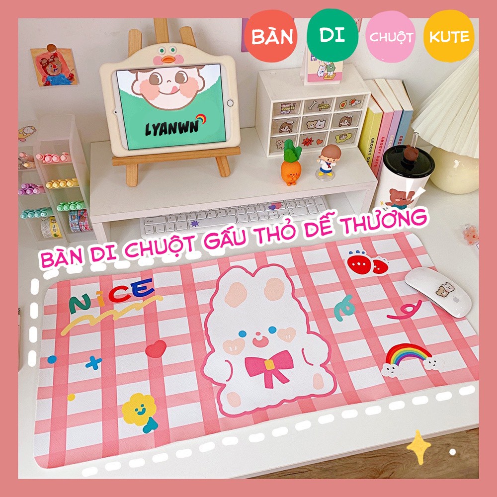 Bàn di chuột phim hoạt hình vẽ tay cô bé ngoại cỡ không thấm nước tấm lót chuột Bàn phím máy tính chống trượt