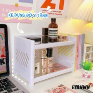 New Kệ đựng đồ 2 tầng mini lớn lưu trữ trang sức mỹ phẩm phong cách Hàn Quốc ins lyanwn
