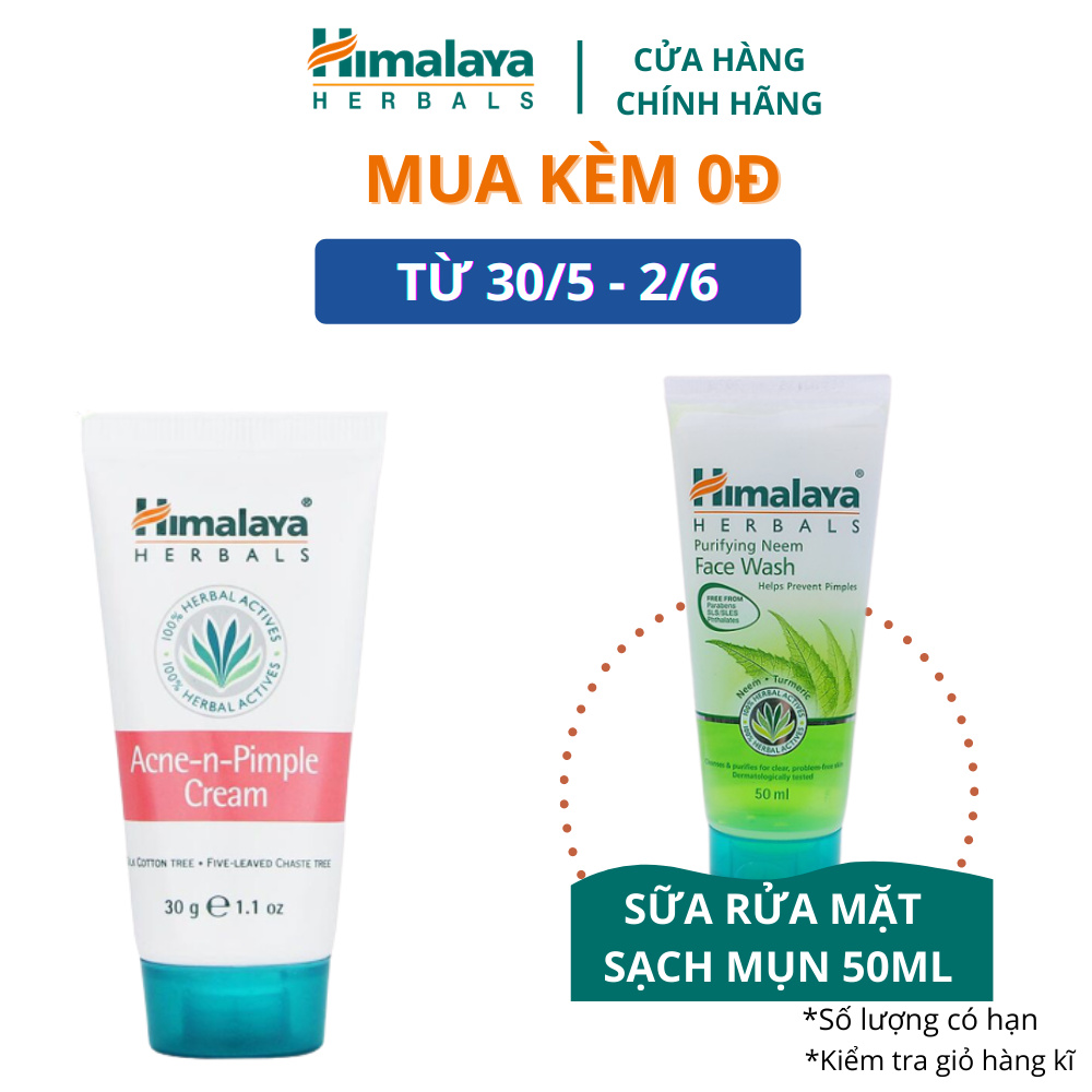 Kem chấm mụn giảm thâm sạch mụn Himalaya Acne-n-Pimple Cream 30g