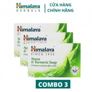 Combo 3 xà phòng làm sạch mụn lưng Himalaya Neem&Tumeric Soap 75g/sản phẩm