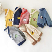 ÁO KHOÁC CADIGAN PHỐI VIỀN IN HOẠT HÌNH CHO BÉ CỰC XINH