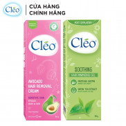 Bộ đôi Kem Tẩy Lông Cleo 50g dành cho da nhạy cảm và Gel Chậm Mọc Lông Cleo 50g