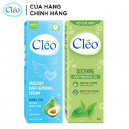 Bộ đôi Kem tẩy lông Cleo da thường 50g và Gel dịu da Cleo giúp chậm mọc lông 50g