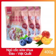 Ngũ cốc yến mạch Meizhoushike Đào 400g sữa chua viên khô việt quất ăn liền giảm cân