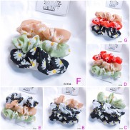 Set 3 buộc tóc, dây cột tóc scrunchies hoa cúc vải chiffon mới nhất Orin K1164