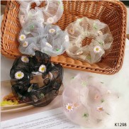 Dây buộc tóc, cột tóc scrunchies ren hoa cúc mẫu mới thời trang Orin K1298