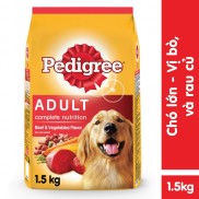 PEDIGREE® Thức ăn cho chó lớn dạng hạt vị bò và rau củ 1.5kg (1 túi)