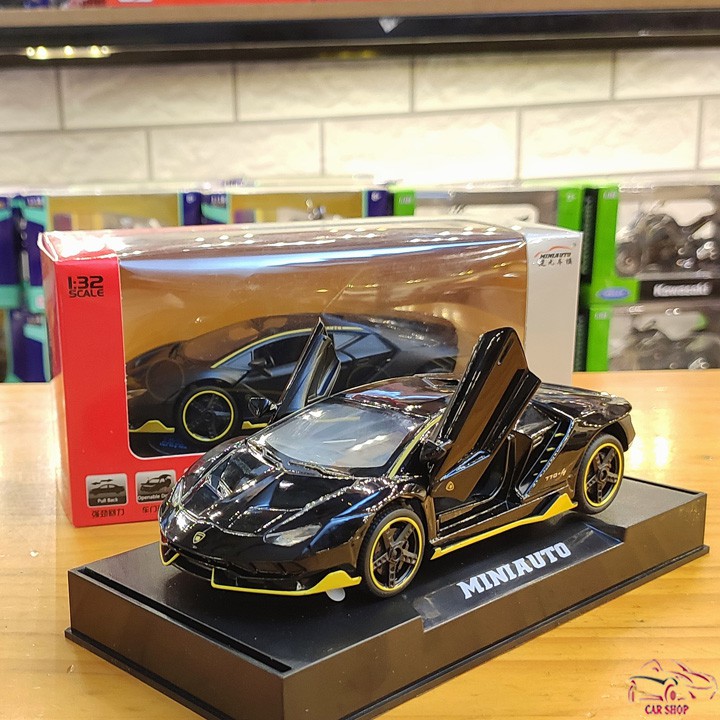 Xe mô hình giá rẻ Lamborghini-Miniauto 770-4 đen bóng tỉ lệ