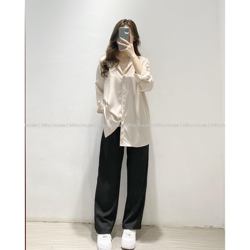 (FREESHIP) Áo sơ mi đũi nhăn Miho house Ulzzang