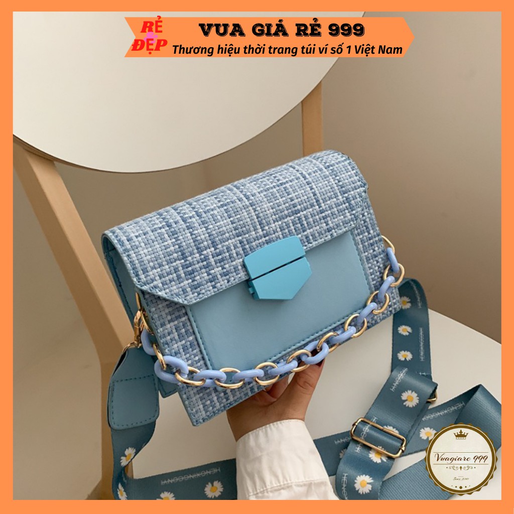 Túi đeo chéo nữ đẹp dây hoa cúc bản to NUKA DC06