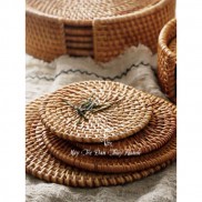 Lót ly lót nồi lót cốc bằng mây guột lót decor trang trí chụp hình mây tre nan( hàng loại 1)