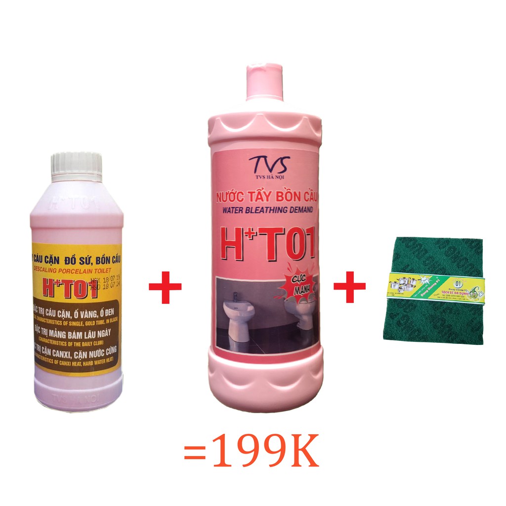 Bộ đôi sản phẩm tẩy trắng men sứ ,bồn cầu HT01 cực mạnh giúp nhà tắm,nhà vệ sinh luôn sạch đẹp!