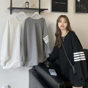  Áo phông, áo thun nam nữ form rộng tay DÀI Unisex 4 SỌC TAY Từ 50-70kg