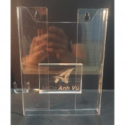 Kệ treo tường mica trong liền khối đựng tờ rơi cỡ A4, A5