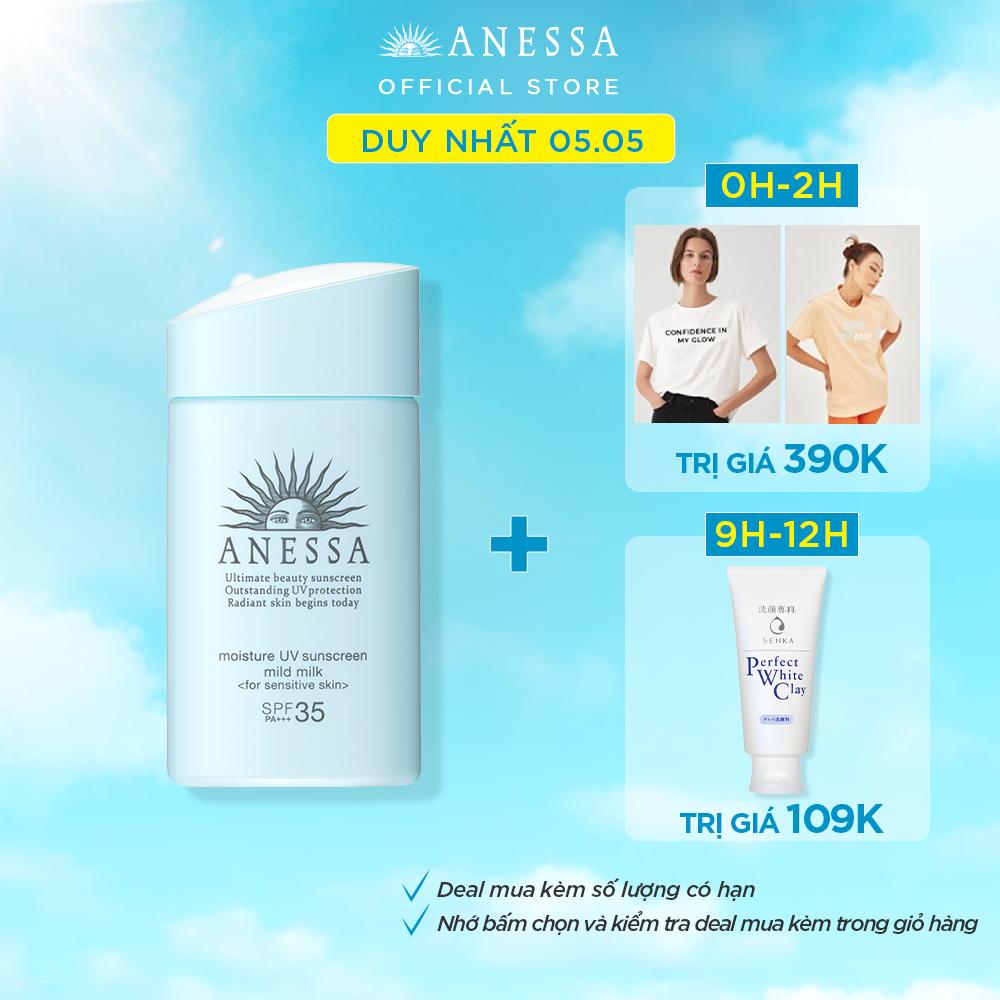 Sữa chống nắng dịu nhẹ cho da nhạy cảm và trẻ em Anessa Essence UV Sunscreen Mild Milk 60ml_16158