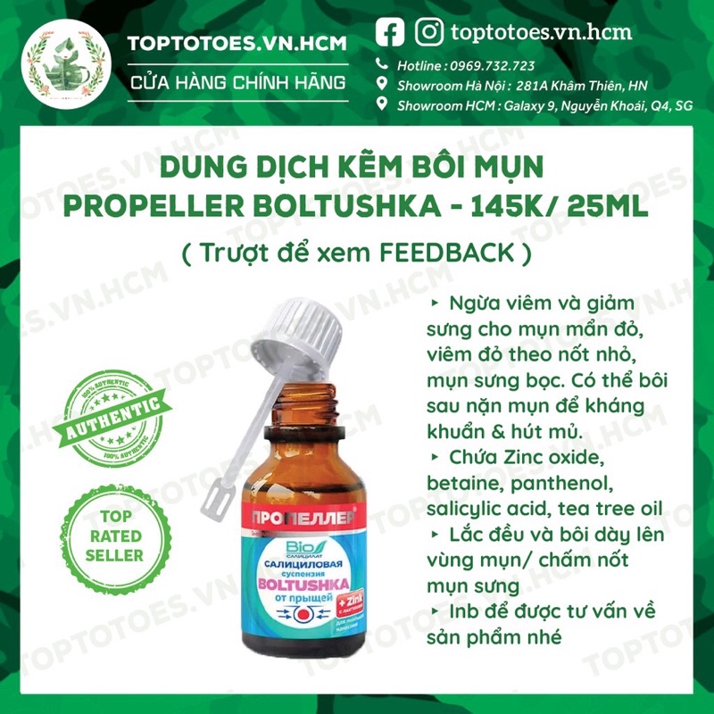 Dung dịch kẽm bôi mụn PROPELLER BOLTUSHKA