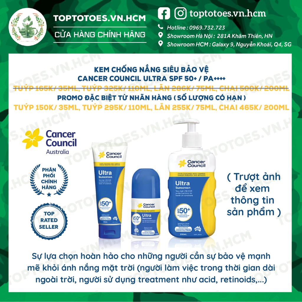 Kem chống nắng Siêu bảo vệ Cancer Council Ultra SPF 50+/ PA ++++