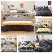 Set chăn ga gối (ảnh thật, chọn mẫu) - họa tiết kẻ