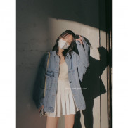 Áo khoác denim jacket 1 túi form oversize