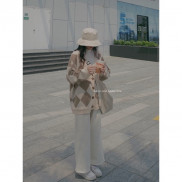 Áo cardigan len hoạ tiết quả trám Hàn Quốc Bazic one