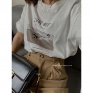 Áo phông in hình vintage oversize chất dày Bazic one
