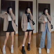 Áo Blazer vải 1 cúc dáng suông dày dặn Bazic one