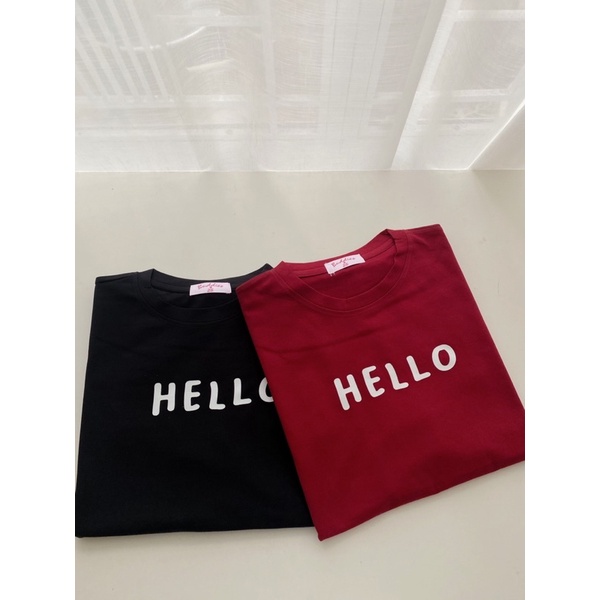 Áo thun in chữ Hello sale 89