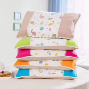 Gối trẻ em vải xô, gối cho bé đi học vỏ 30x50cm 1 cái giao ngẫu nhiên Dreamhome