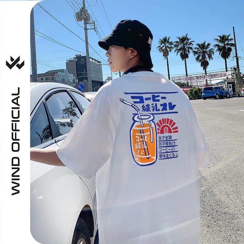 Áo thun tay lỡ WIND phông unisex form rộng Vitamin C thời trang nam nữ oversize