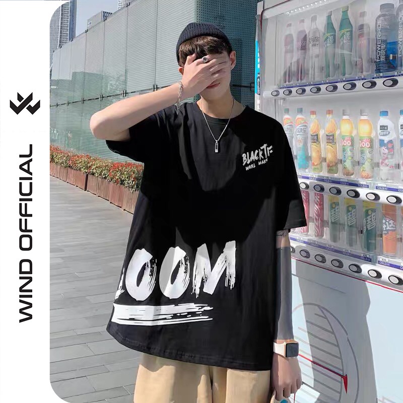 Áo phông unisex form rộng WIND oversize tay lỡ cotton ZOOM thời trang nam nữ ulzzang