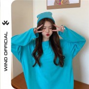 Áo thun tay dài WIND phông unisex form rộng Basic Long Tea sweater nam nữ ulzzang