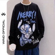 Áo thun tay dài WIND phông unisex form rộng MERRY sweater nam nữ oversize ulzzang