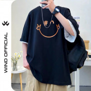 Áo thun tay lỡ unisex form rộng Chào Mặt Cười nam nữ phong cách ulzzang Wind
