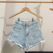 Quần short jean nữ lưng cao King168 , quần short nữ cao cấp QS07
