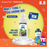 Dầu dừa tinh khiết Organic Vietcoco (thực phẩm ) - chai 500ml + TẶNG 01 hộp nước dừa UHT 330 Natural