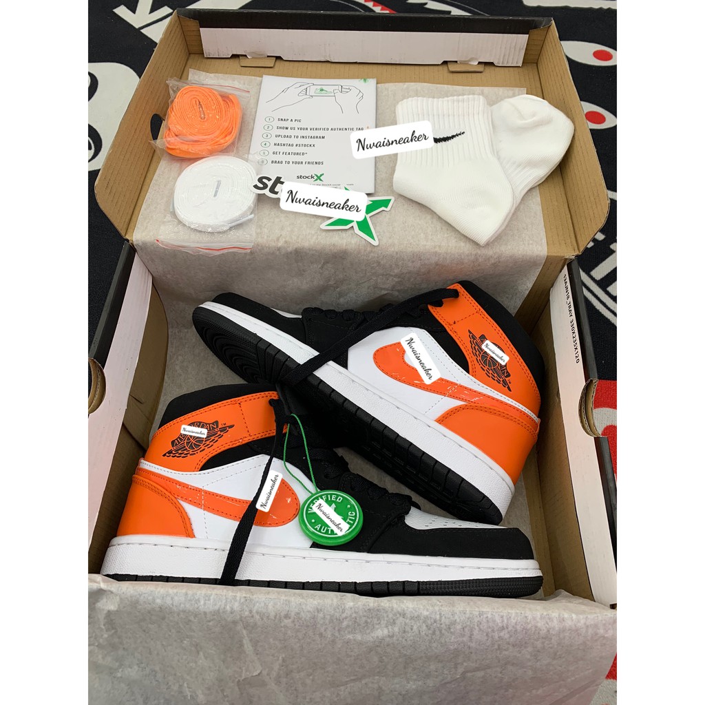 (Full Box) Giày JD Đen Cam Cổ Cao