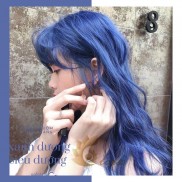 thuốc nhuộm tóc màu xanh dương+ tặng kèm trợ nhuộm
