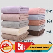 Khăn tắm bông hàn quốc 70 x 140 cm, chất khăn lông cừu siêu mềm mịn thấm hút nước, thích hợp cho cả mẹ và bé, chọn màu