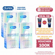 Bộ 3 hộp bao cao su Durex Invisible (10 bao/hộp, size 52mm) + Tặng 1 hộp cùng loại