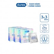 Bộ 3 bao cao su Durex Invisible 3 bao