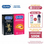 Bộ 1 hộp bao cao su Durex Kingtex 12 bao/hộp tặng 1 hộp Durex Pleasuremax 12 bao/hộp