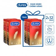 Bộ 2 hộp bao cao su Durex Fetherlite (12 bao/hộp) + tặng 2 hộp cùng loại