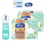Bộ 2 hộp Bông trang điểm (bông tẩy trang) cao cấp Silcot Premium 66 miếng/hộp