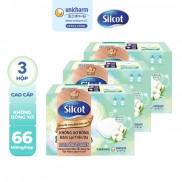Bộ 3 hộp Bông trang điểm (bông tẩy trang) cao cấp Silcot Premium 66 miếng/hộp