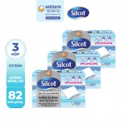Bộ 3 hộp Bông trang điểm (bông tẩy trang) Silcot 82 miếng/hộp