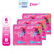  Bộ 6 gói Băng vệ sinh Diana siêu thấm siêu mỏng cánh gói 8 miếng