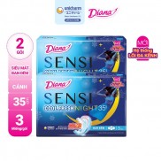  Bộ 2 gói băng vệ sinh Diana Sensi Cool Fresh Night 35cm 3 miếng/gói
