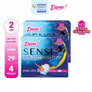  Bộ 2 gói băng vệ sinh Diana Sensi Cool Fresh Night 29cm 4 miếng/gói